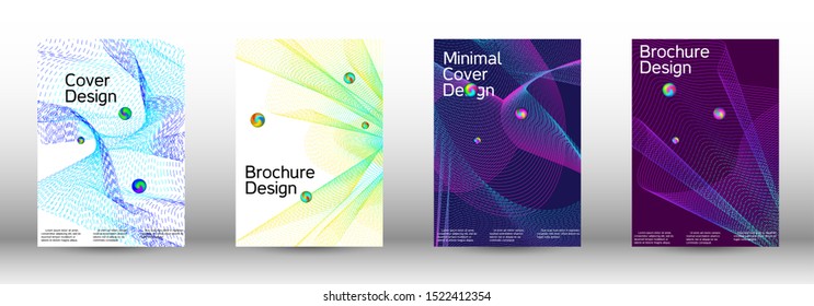 Minimum coverage of the vector. Cover design. A set of modern abstract covers. Minimal vector cover design with abstract lines.