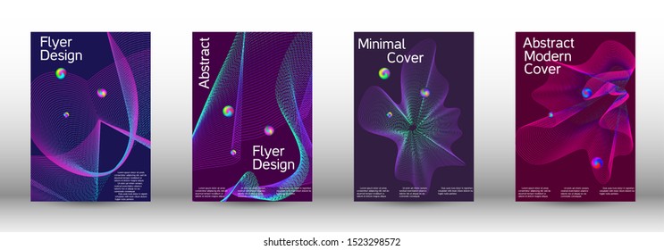 Minimum coverage of a vector. Cover design. A set of modern abstract covers. Minimal vector cover design with abstract lines.