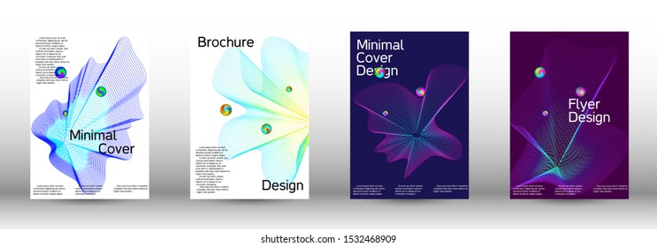 Minimum coverage of the vector. Cover design. Set of modern abstract musical backgrounds. Sound flyer for creating a fashionable  cover, banner, poster, booklet.