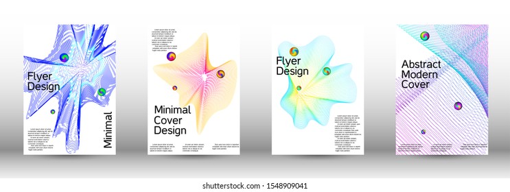 Minimum coverage of the vector. Cover design. A set of modern abstract covers. Minimal vector cover design with abstract lines.