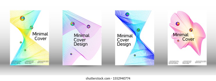 Minimum coverage of the vector. Cover design. A set of modern abstract covers. Minimal vector cover design with abstract lines.