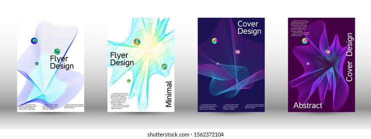 Minimum coverage of the vector. Cover design. A set of modern abstract covers. Minimal vector cover design with abstract lines.