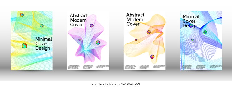 Minimum coverage of a vector. Cover design. Set of modern abstract musical backgrounds. Sound flyer for creating a fashionable  cover, banner, poster, booklet.