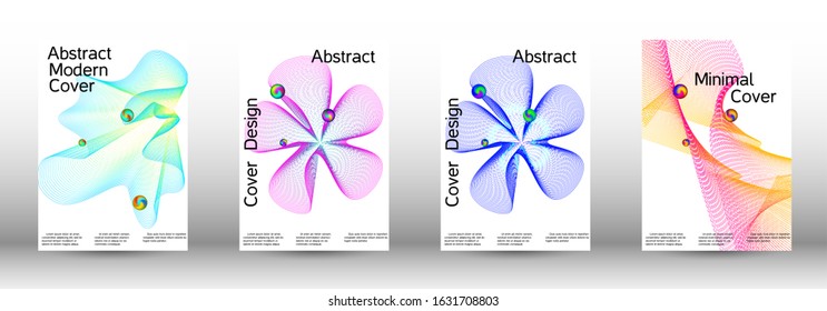 Minimum coverage of a vector. Cover design. Set of modern abstract musical backgrounds. Sound flyer for creating a fashionable  cover, banner, poster, booklet.