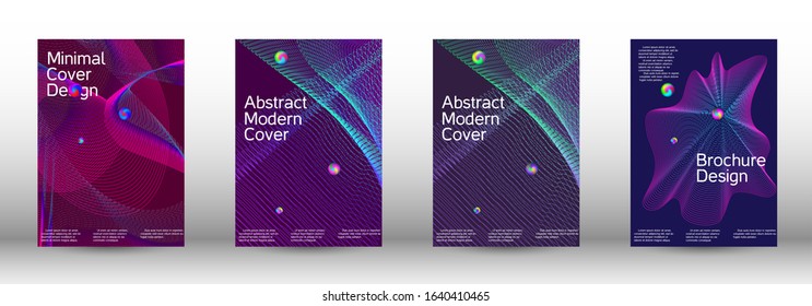 Minimum coverage of a vector. Cover design.  A set of modern abstract oblong objects from vector abstract lines.