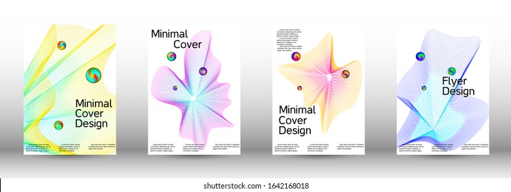 Minimum coverage of the vector. Cover design. A set of modern abstract covers. Minimal vector cover design with abstract lines.