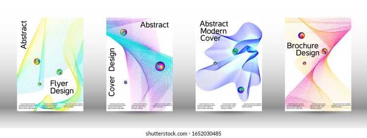 Minimum coverage of the vector. Cover design. Set of modern abstract musical backgrounds. Sound flyer for creating a fashionable  cover, banner, poster, booklet.