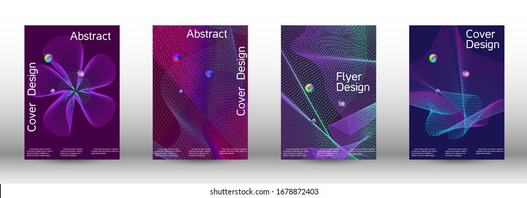 Minimum coverage of a vector. Cover design. Set of modern abstract musical backgrounds. Sound flyer for creating a fashionable  cover, banner, poster, booklet.