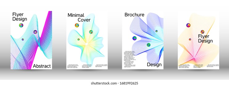 Minimum coverage of the vector. Cover design. Set of modern abstract musical backgrounds. Sound flyer for creating a fashionable  cover, banner, poster, booklet.