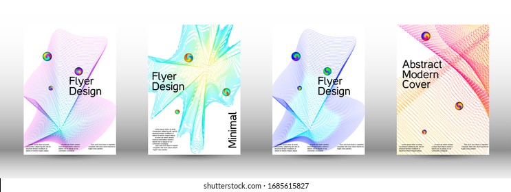 Minimum coverage of a vector. Cover design. Set of modern abstract musical backgrounds. Sound flyer for creating a fashionable  cover, banner, poster, booklet.