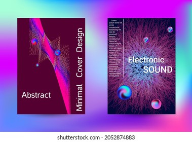 Minimum coverage of a vector. Cover design. Set of modern abstract musical backgrounds. Sound flyer for creating a fashionable cover, banner, poster, booklet.

