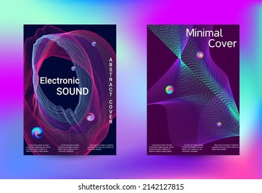 Minimum coverage of a vector. Cover design. Set of modern abstract musical backgrounds. Sound flyer for creating a fashionable cover, banner, poster, booklet.

