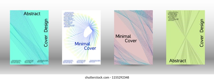 Minimum coverage of a vector. A set of modern abstract backgrounds with abstract gradient linear waves. Fashionable style.  Sound flyer for creating a fashionable abstract cover, banner,poster.