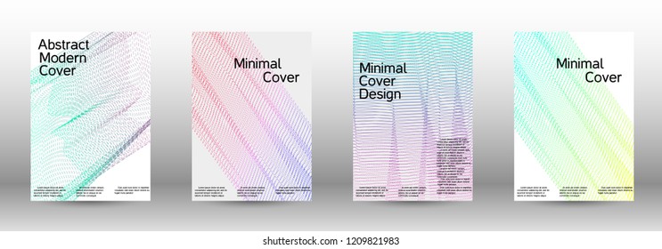 Minimum coverage of a vector. A set of modern abstract backgrounds with abstract gradient linear waves. Fashionable style.  Sound flyer for creating a fashionable abstract cover, banner,poster.