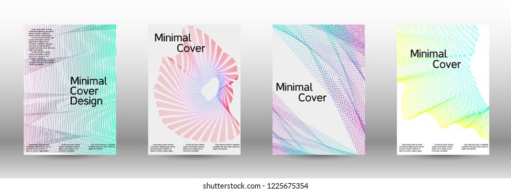 Minimum coverage of a vector. A set of modern abstract backgrounds with abstract gradient linear waves. Fashionable style.  Sound flyer for creating a fashionable abstract cover, banner,poster.