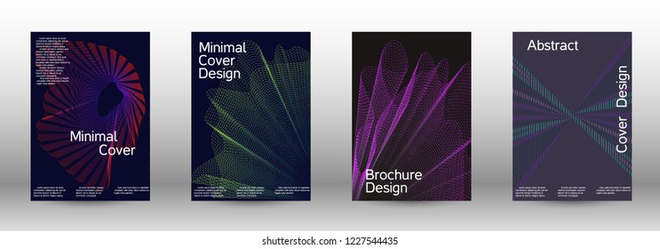 Minimum coverage of a vector. A set of modern abstract backgrounds with abstract gradient linear waves. Fashionable style.  Sound flyer for creating a fashionable abstract cover, banner,poster.