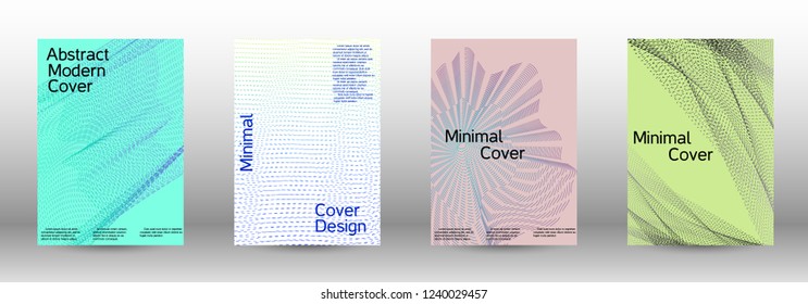 Minimum coverage of a vector. A set of modern abstract backgrounds with abstract gradient linear waves. Fashionable style.  Sound flyer for creating a fashionable abstract cover, banner,poster.