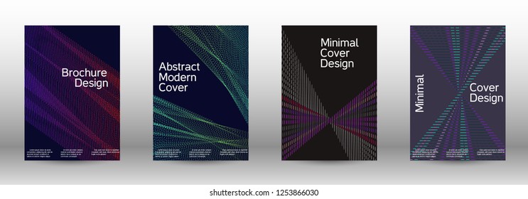 Minimum coverage of a vector. A set of modern abstract backgrounds with abstract gradient linear waves. Fashionable style.  Sound flyer for creating a fashionable abstract cover, banner,poster.