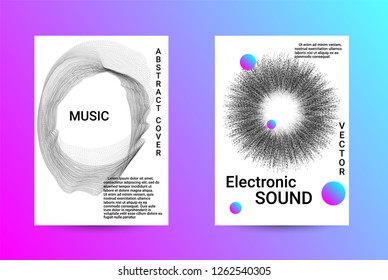 Minimum coverage of a vector. A set of modern abstract backgrounds with abstract gradient linear waves. Sound flyer for creating a fashionable abstract cover, banner, poster, booklet.