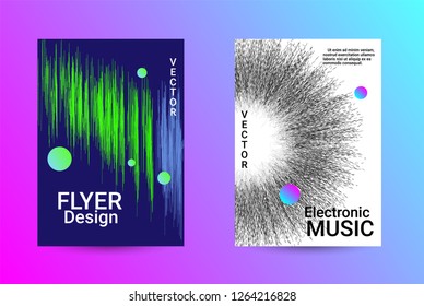 Minimum coverage of a vector. A set of modern abstract backgrounds with abstract gradient linear waves. Sound flyer for creating a fashionable abstract cover, banner, poster, booklet.