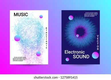 Minimum coverage of a vector. A set of modern abstract backgrounds with abstract gradient linear waves. Sound flyer for creating a fashionable abstract cover, banner, poster, booklet.