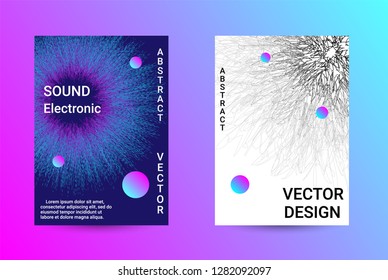 Minimum coverage of a vector. A set of modern abstract backgrounds with abstract gradient linear waves. Sound flyer for creating a fashionable abstract cover, banner, poster, booklet.