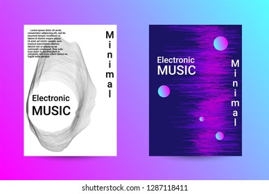 Minimum coverage of a vector. A set of modern abstract backgrounds with abstract gradient linear waves. Sound flyer for creating a fashionable abstract cover, banner, poster, booklet.