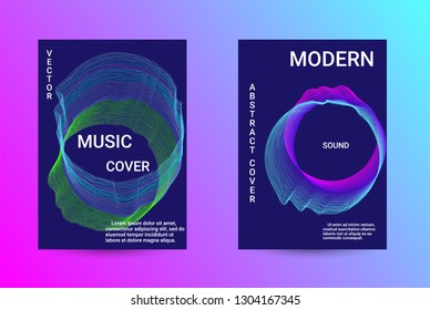 Minimum coverage of a vector. A set of modern abstract backgrounds with abstract gradient linear waves. Sound flyer for creating a fashionable abstract cover, banner, poster, booklet.