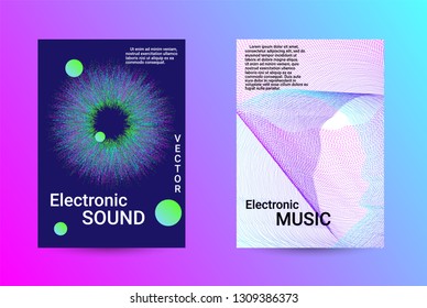 Minimum coverage of a vector. A set of modern abstract backgrounds with abstract gradient linear waves. Sound flyer for creating a fashionable abstract cover, banner, poster, booklet.