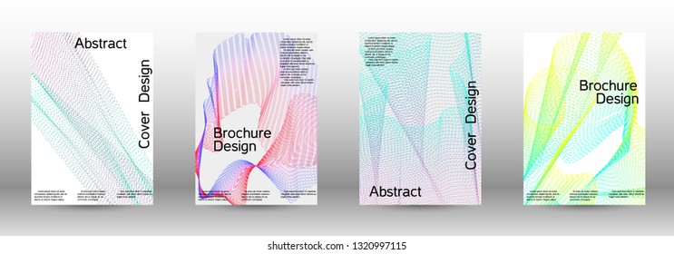 Minimum coverage of a vector. A set of modern abstract backgrounds with abstract gradient linear waves. Fashionable style.  Sound flyer for creating a fashionable abstract cover, banner,poster.