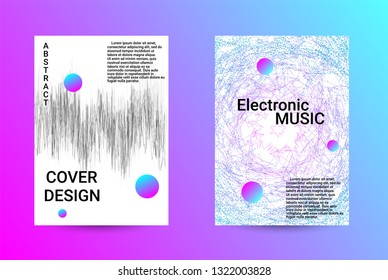 Minimum coverage of a vector. A set of modern abstract backgrounds with abstract gradient linear waves. Sound flyer for creating a fashionable abstract cover, banner, poster, booklet.