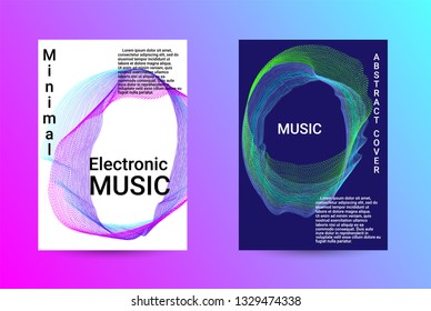 Minimum coverage of a vector. A set of modern abstract backgrounds with abstract gradient linear waves. Sound flyer for creating a fashionable abstract cover, banner, poster, booklet.