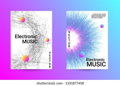 Minimum coverage of a vector. A set of modern abstract backgrounds with abstract gradient linear waves. Sound flyer for creating a fashionable abstract cover, banner, poster, booklet.