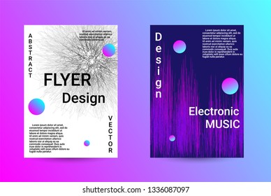 Minimum coverage of a vector. A set of modern abstract backgrounds with abstract gradient linear waves. Sound flyer for creating a fashionable abstract cover, banner, poster, booklet.