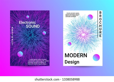 Minimum coverage of a vector. A set of modern abstract backgrounds with abstract gradient linear waves. Sound flyer for creating a fashionable abstract cover, banner, poster, booklet.