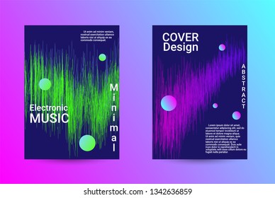 Minimum coverage of a vector. A set of modern abstract backgrounds with abstract gradient linear waves. Sound flyer for creating a fashionable abstract cover, banner, poster, booklet.