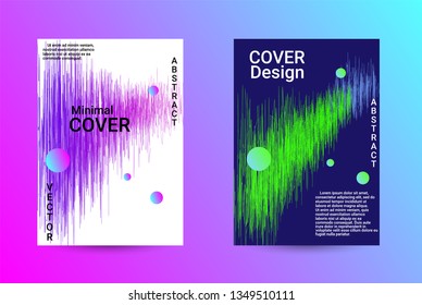 Minimum coverage of a vector. A set of modern abstract backgrounds with abstract gradient linear waves. Sound flyer for creating a fashionable abstract cover, banner, poster, booklet.