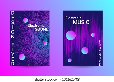 Minimum coverage of a vector. A set of modern abstract backgrounds with abstract gradient linear waves. Sound flyer for creating a fashionable abstract cover, banner, poster, booklet.