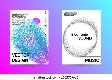 Minimum coverage of a vector. A set of modern abstract backgrounds with abstract gradient linear waves. Sound flyer for creating a fashionable abstract cover, banner, poster, booklet.