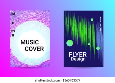 Minimum coverage of a vector. A set of modern abstract backgrounds with abstract gradient linear waves. Sound flyer for creating a fashionable abstract cover, banner, poster, booklet.