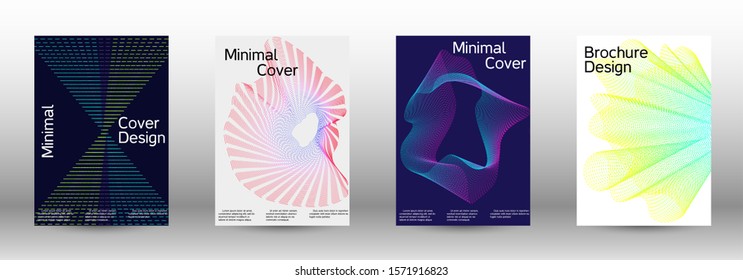 Minimum coverage of a vector. A set of modern abstract backgrounds with abstract gradient linear waves. Fashionable style. The background with is suitable for creating a banner, poster,  catalog.