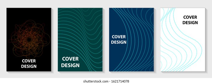 Minimum coverage of a vector. A set of modern abstract backgrounds with abstract gradient linear waves. Sound flyer for creating a fashionable abstract cover, banner, poster, booklet.EPS 10