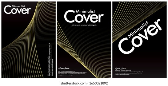 Minimum coverage of a vector. A set of modern abstract backgrounds with abstract gradient linear waves. Sound flyer for creating a fashionable abstract cover, banner, poster, booklet.