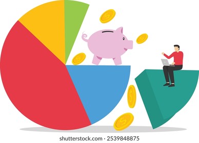 Esfuerzo mínimo para un gran resultado. Principio de Pareto. Ilustración vectorial plana

