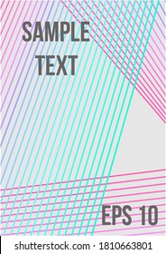 Minimum geometric coverage.  Minimalistic colorful cover. Geometric future template for flyer, poster, brochure and invitation.