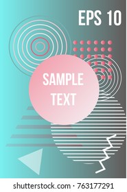 Minimum geometric coverage. Modern abstract cover from elements of style bauhaus, memphis and hipster. Modern design of posters, presentations and banners. Vector illustration.