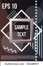 Minimum geometric coverage. Modern abstract cover from elements of style bauhaus, memphis and hipster. Modern design of posters, presentations and banners. Vector illustration.