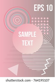 Minimum geometric coverage. Modern abstract cover from elements of style bauhaus, memphis and hipster. Modern design of posters, presentations and banners. Vector illustration.