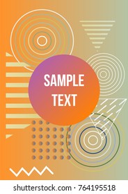 Minimum geometric coverage. Modern abstract cover from elements of style bauhaus, memphis and hipster. Modern design of posters, presentations and banners. Vector illustration.