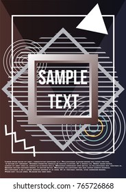 Minimum geometric coverage. Modern abstract cover from elements of style bauhaus, memphis and hipster. Modern design of posters, presentations and banners. Vector illustration.